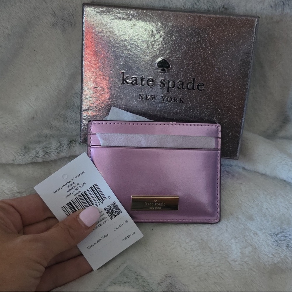 NWT Kate Spade Quartz Pink Patent
Leather Card Holder - Picture 3 of 5